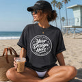 Black Comfort Colors 1717 T-Shirt Mockup | Beach Summer Apparel (Digital Download)