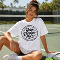 White Gildan 5000 T-Shirt Mockup | Tennis Girl Lifestyle Apparel (Digital Download)