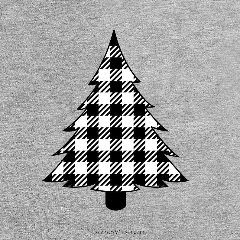 Buffalo Plaid Print Tree SVG