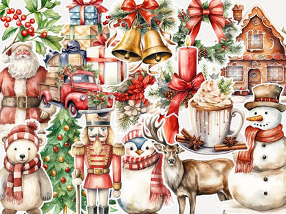 Merry Digital Stickers – Printable PNG Clipart for Planners, Scrapbooking & DIY Crafts