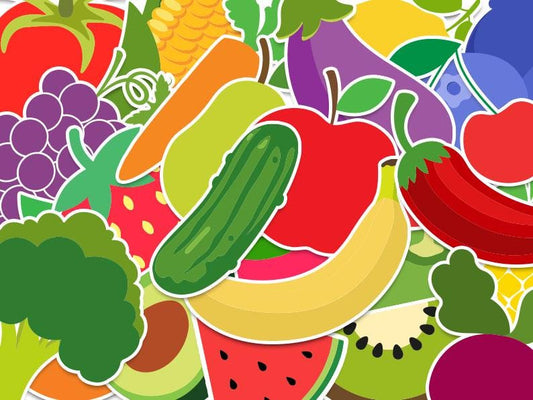 Fruits And Vegetables Digital Stickers – Printable PNG Clipart for Planners, Scrapbooking & DIY Crafts