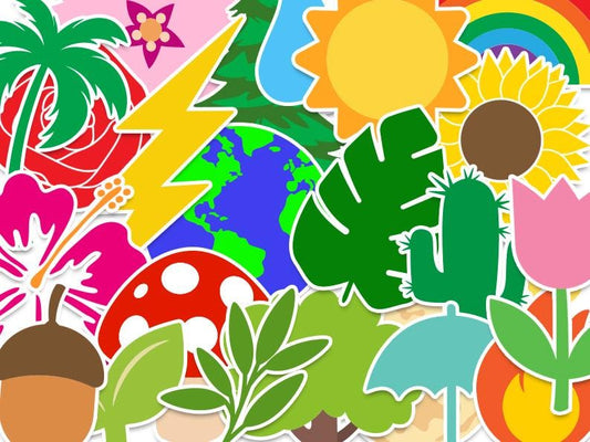 Nature Digital Stickers – Printable PNG Clipart for Planners, Scrapbooking & DIY Crafts