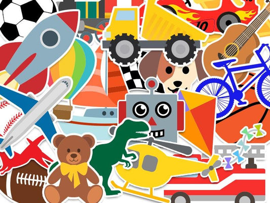 Boys Digital Stickers – Printable PNG Clipart for Planners, Scrapbooking & DIY Crafts