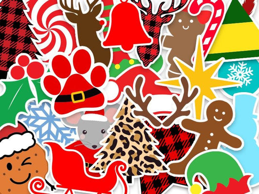 Christmas Digital Stickers – Printable PNG Clipart for Planners, Scrapbooking & DIY Crafts