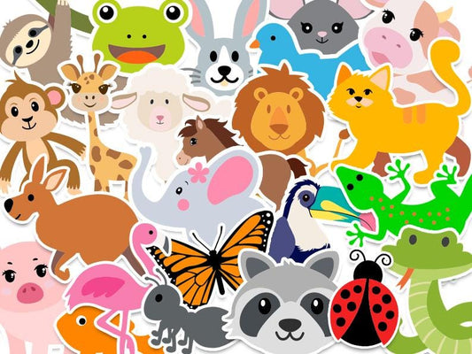 Animals Digital Stickers – Printable PNG Clipart for Planners, Scrapbooking & DIY Crafts
