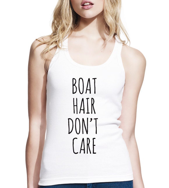Boat Hair Don't Care Longer Length Jersey Tank Top, Womens Tank Top, Slim Fit