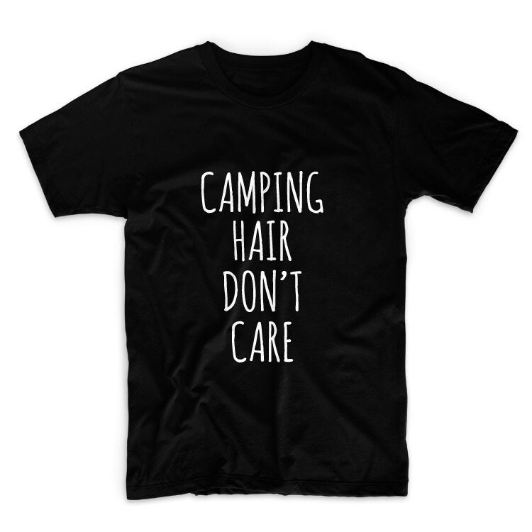 Camping Hair Don't Care Unisex Graphic Tshirt, Adult Tshirt, Graphic Tshirt For Men & Women