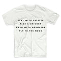 Play With Fairies Ride A Unicorn Graphic Tshirt, Unisex Graphic Tshirt, Adult Tshirt, Womens Graphic Tees , Graphic Tshirt For Men & Women