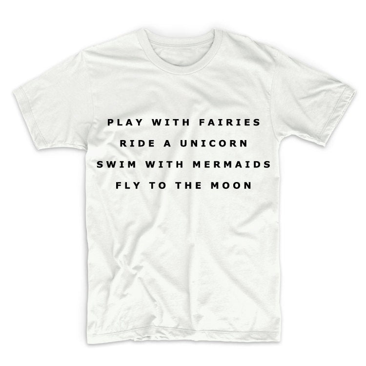 Play With Fairies Ride A Unicorn Graphic Tshirt, Unisex Graphic Tshirt, Adult Tshirt, Womens Graphic Tees , Graphic Tshirt For Men & Women