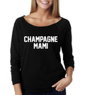 Champagne Mami Wide Neck Shirt, Graphic Shirt For Women