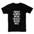 I'm Not Always Mean I'm Just Never Nice Unisex Graphic Tshirt, Adult Tshirt, Graphic Tshirt For Men & Women