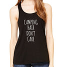Camping Hair Don't Care Graphic Tank Top, Flowy Tank Top, Workout Top, Gym Tank, Workout, Gym Vest