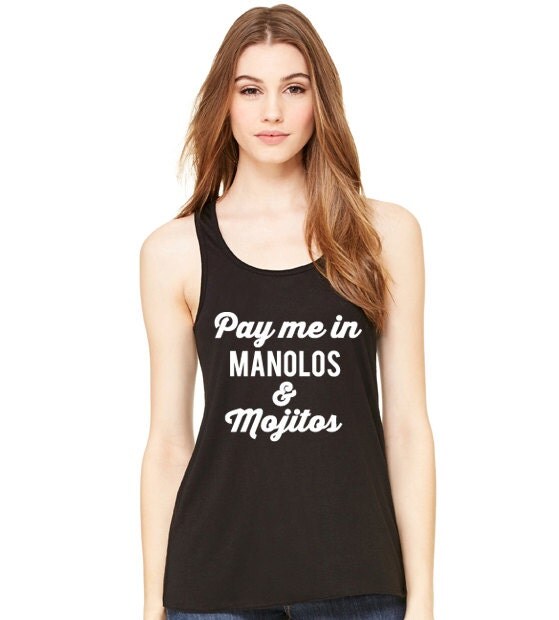 Pay Me In Manolos Graphic Tank Top, Flowy Tank Top, Workout Top, Gym Tank, Workout, Gym Vest