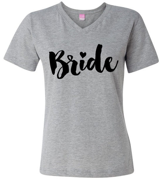 Bride Women's V-Neck T-Shirt, Wedding Shirt, Bridal Tshirt,