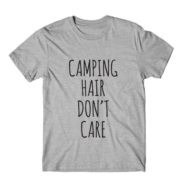 Camping Hair Don't Care Graphic Tshirt, Womens Graphic Tee, Womens Graphic Tshirt