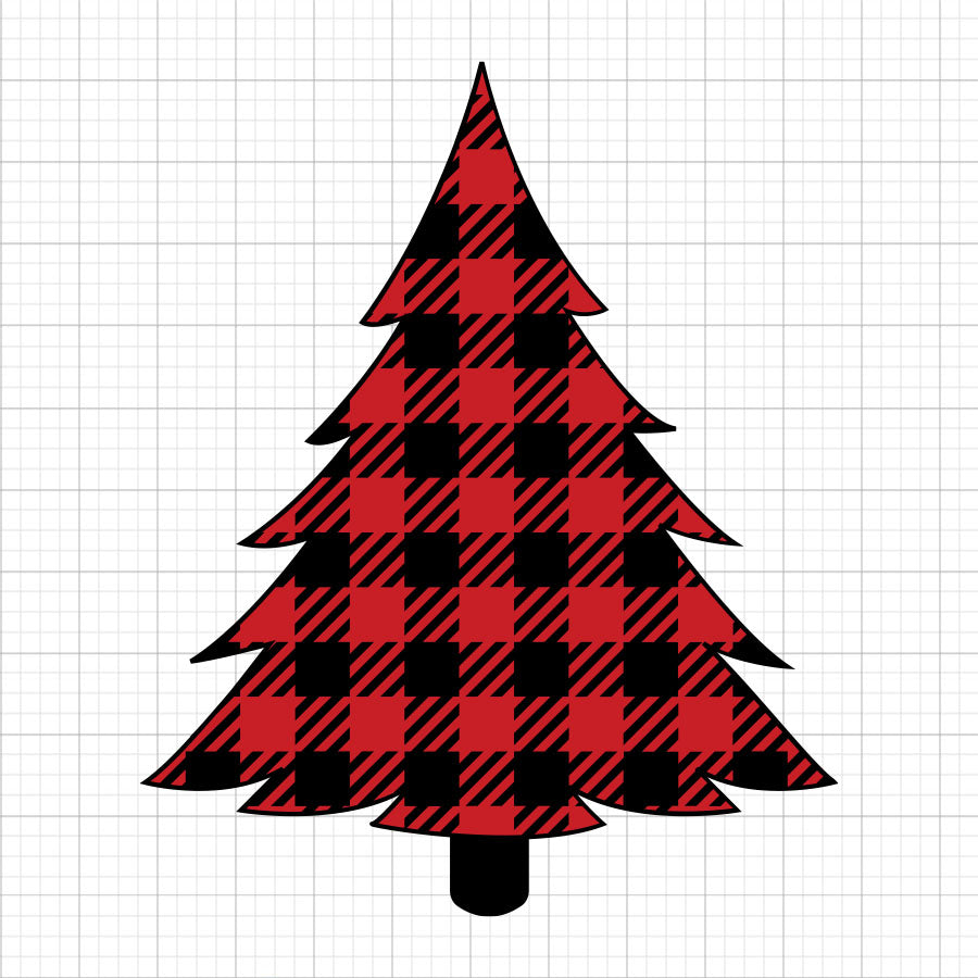 Buffalo Plaid Print Tree SVG