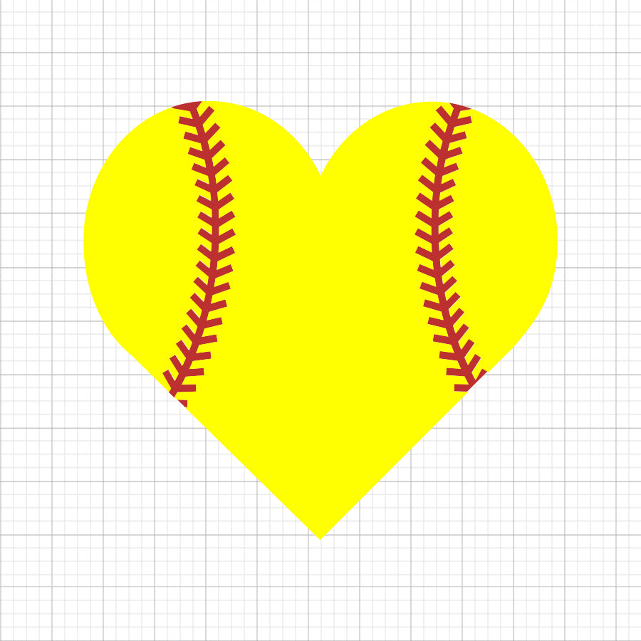 Softball Heart SVG