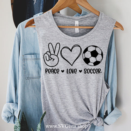 Peace Love Soccer SVG Saying