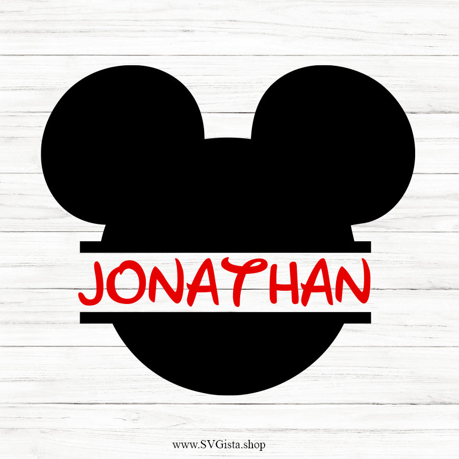 Mouse Head SVG Monogram