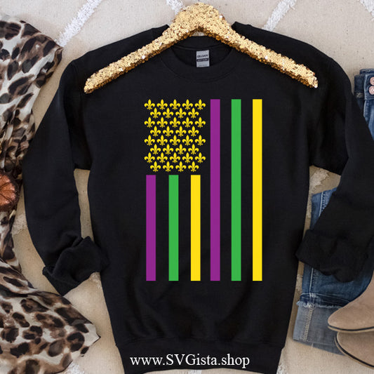Mardi Gras Flag SVG