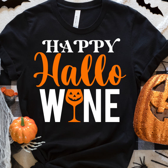 Happy Hallo Wine SVG Saying