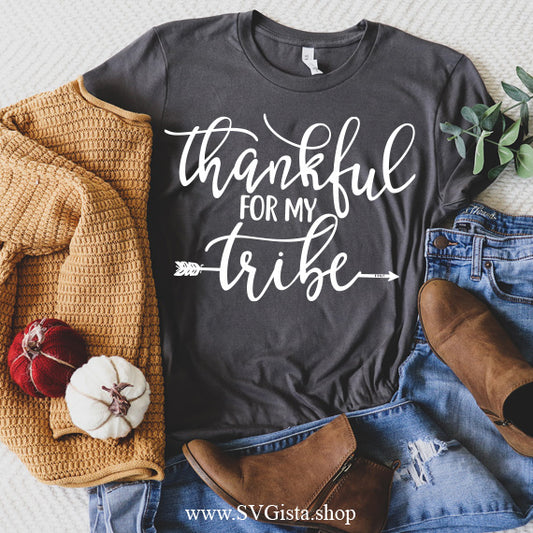 Thankful For My Tribe SVG Saying