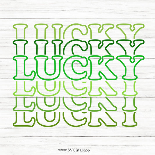 Lucky Stacked SVG Saying