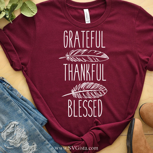 Thankful Grateful Blessed SVG Saying