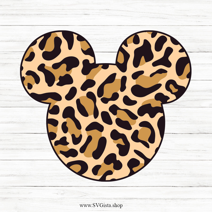 Leopard Print Mouse Head SVG
