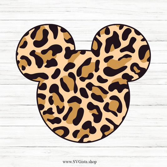 Leopard Print Mouse Head SVG