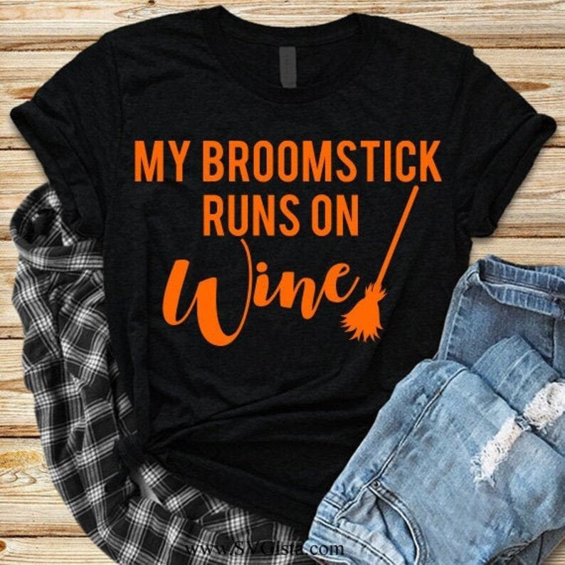 My Broomstick Runs On Wine SVG Saying