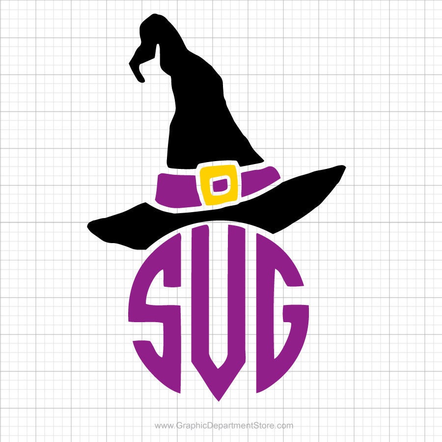 Witch Hat Monogram SVG Clipart