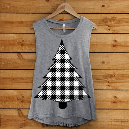 Buffalo Plaid Print Tree SVG