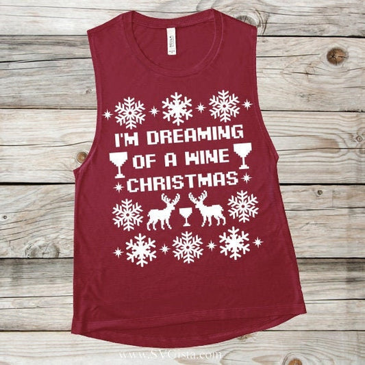 I'm Dreaming Of A Wine Christmas SVG Saying