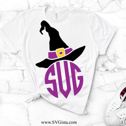 Witch Hat Monogram SVG Clipart