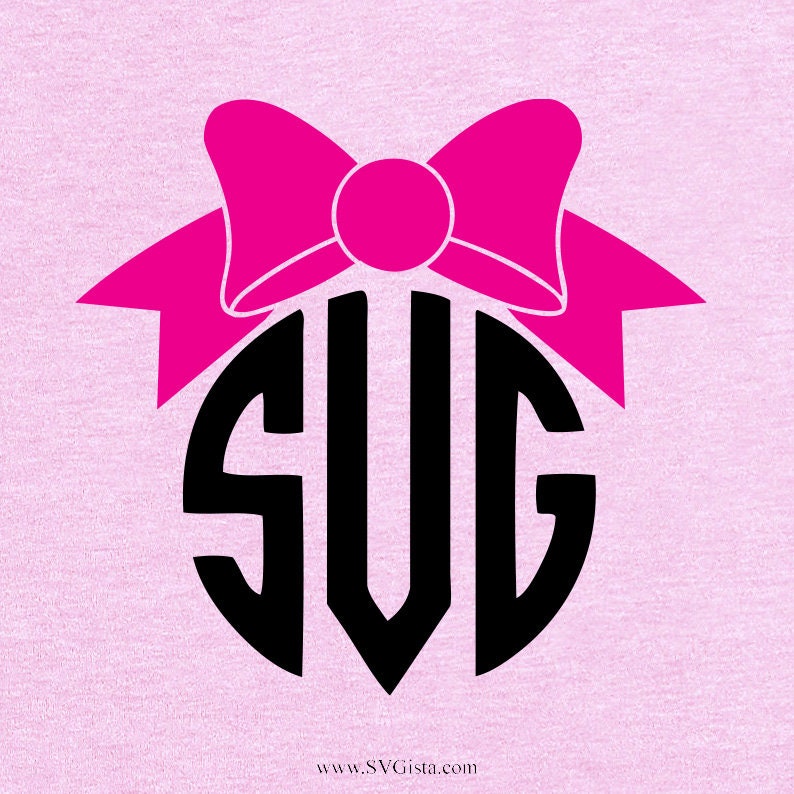 Bow Monogram SVG Clipart