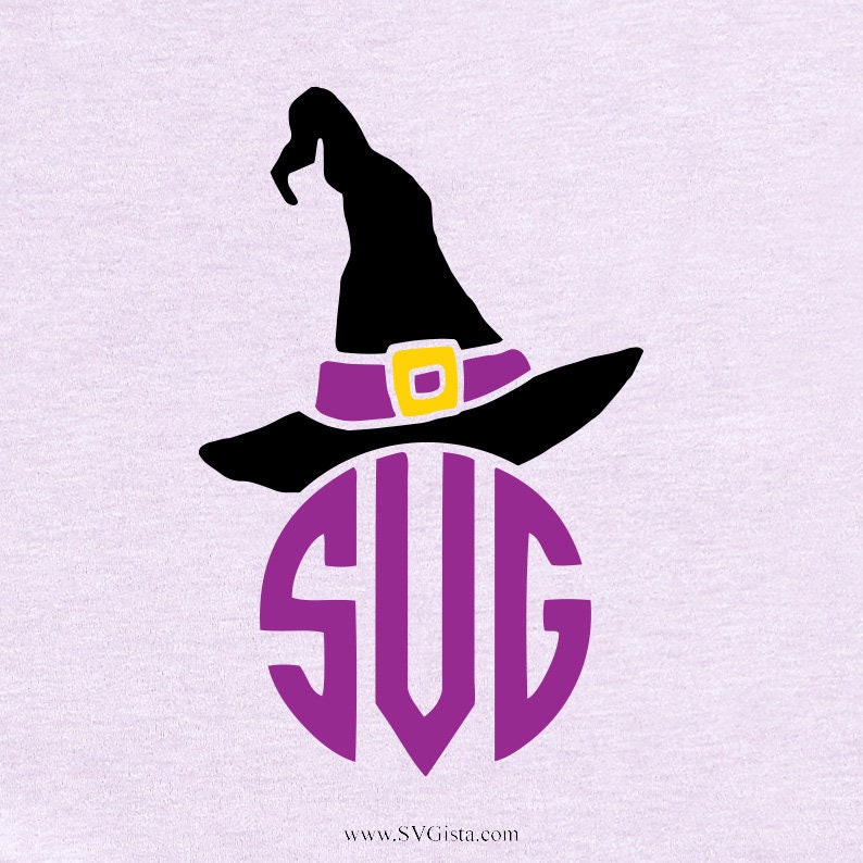 Witch Hat Monogram SVG Clipart