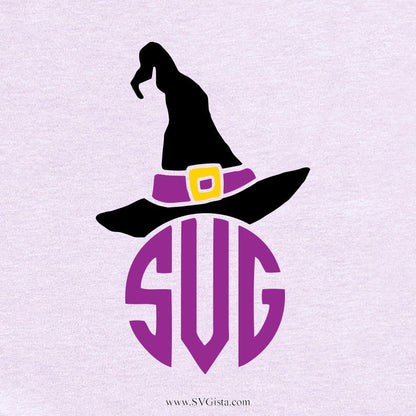 Witch Hat Monogram SVG Clipart