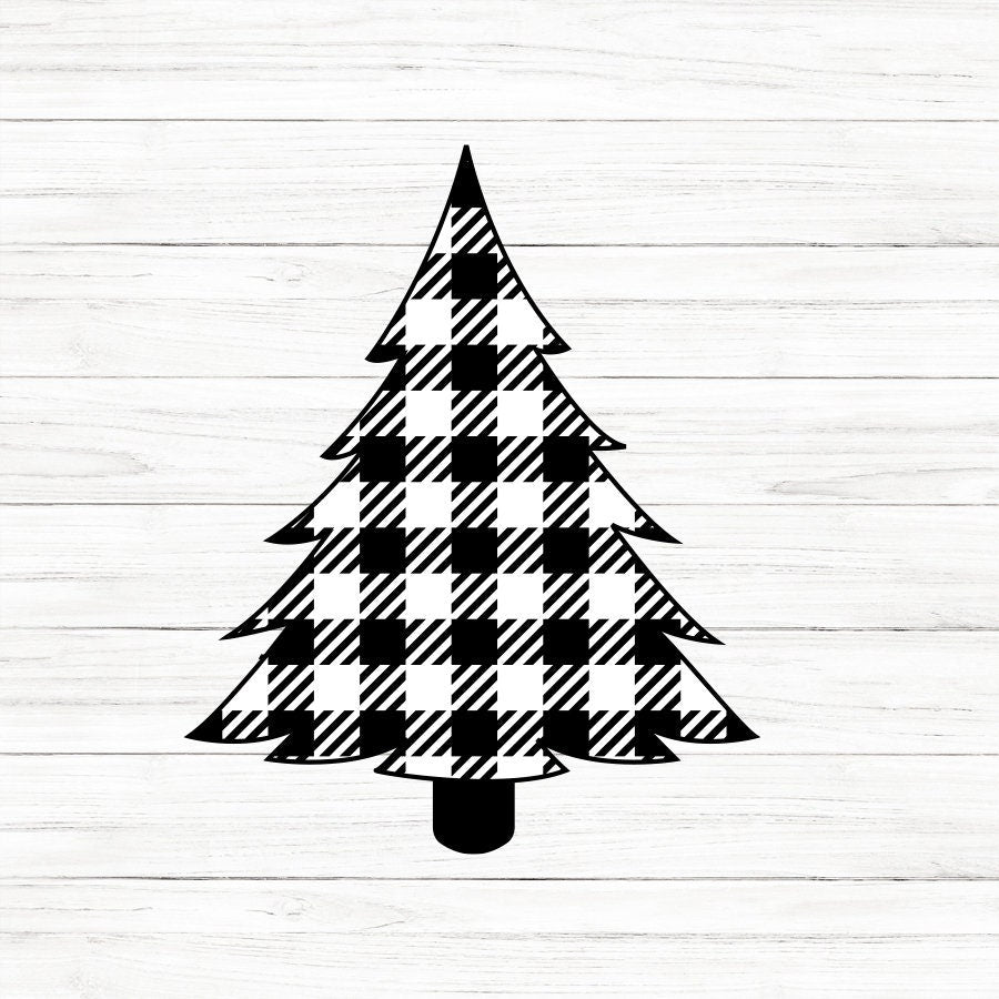 Buffalo Plaid Print Tree SVG