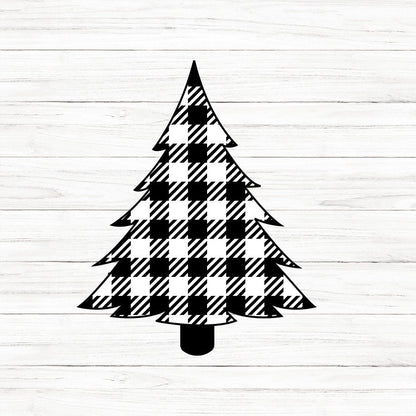 Buffalo Plaid Print Tree SVG