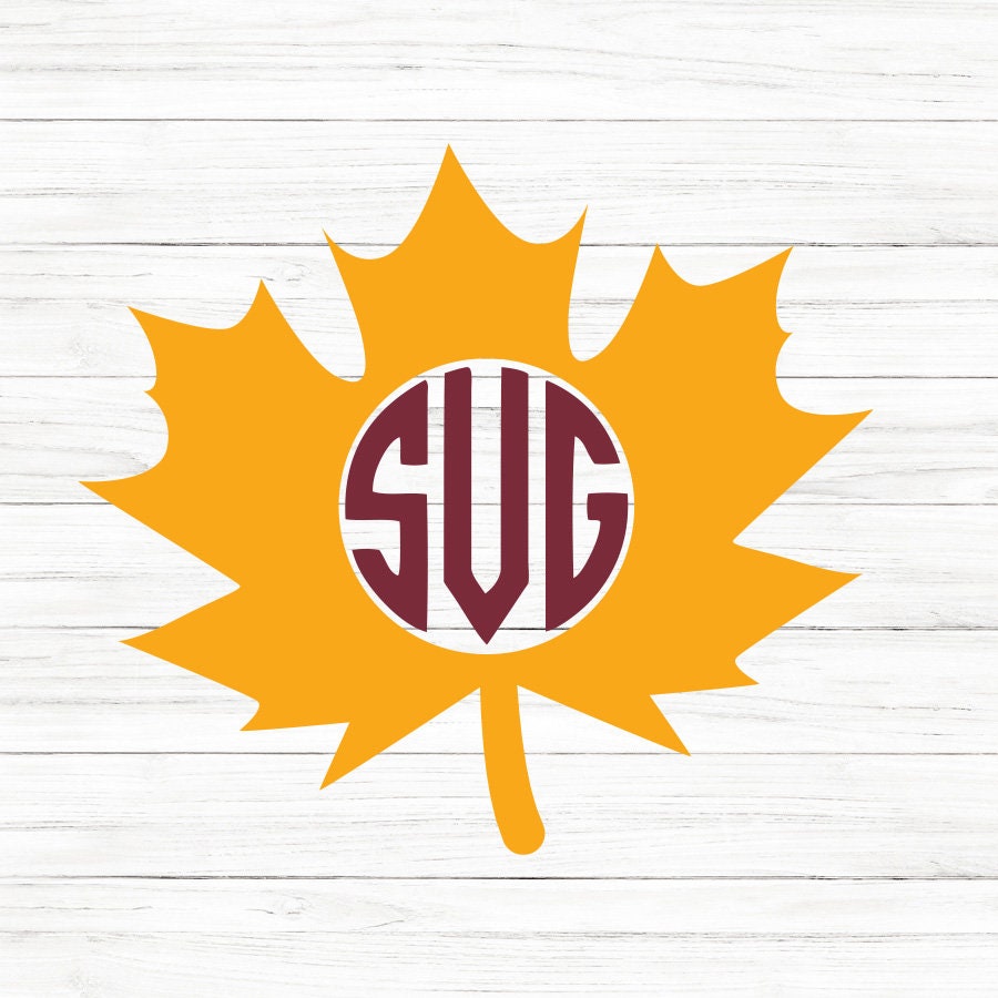 Fall Leaf Monogram SVG Clipart
