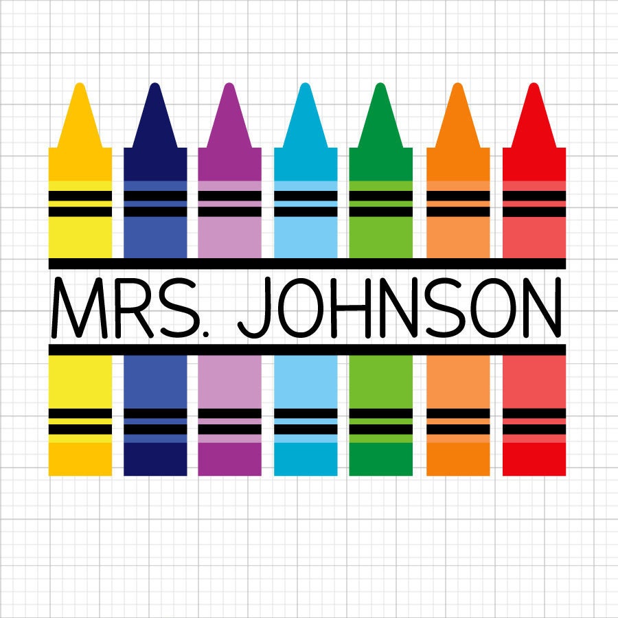 Crayons Monogram SVG Clipart