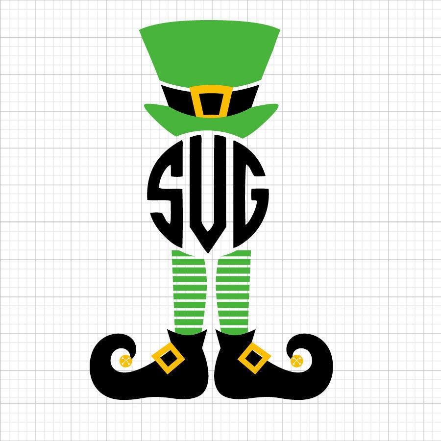 Leprechaun Monogram SVG Clipart
