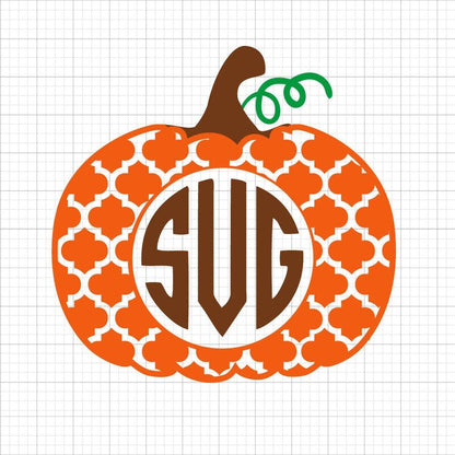 Chevron Pumpkin Monongram SVG Clipart