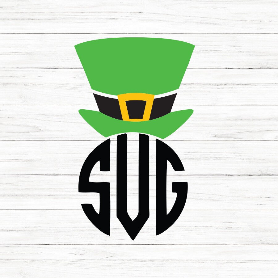 Leprechaun Monogram Hat SVG Clipart