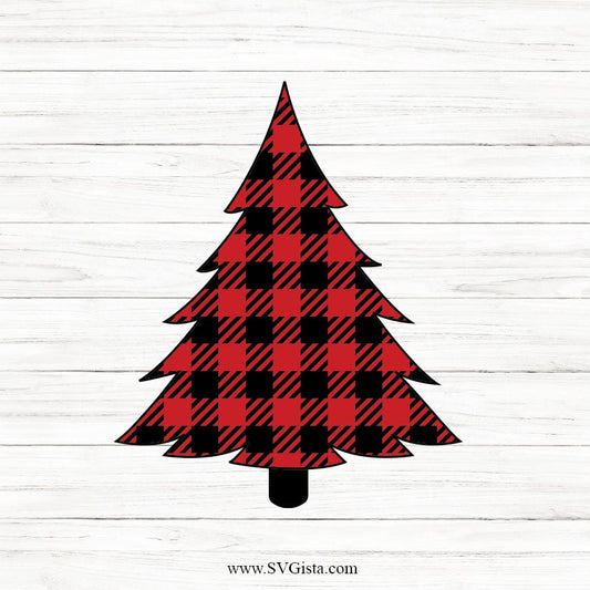 Buffalo Plaid Print Tree SVG