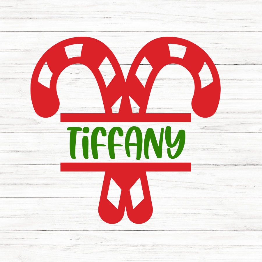 Candy Cane Monogram SVG Clipart