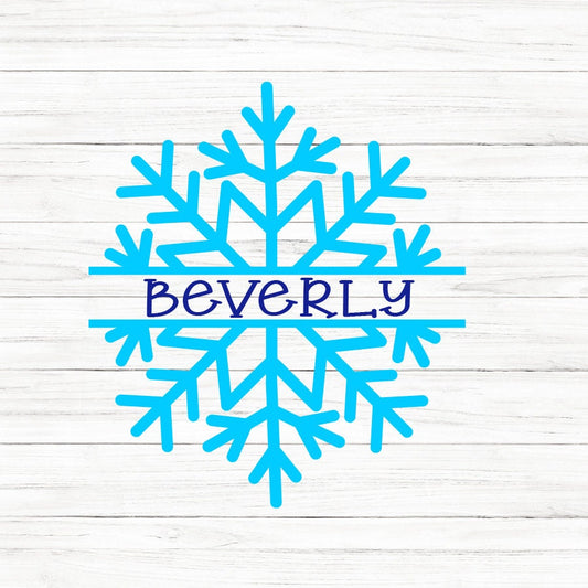 Snowflake Name Frame SVG Clipart